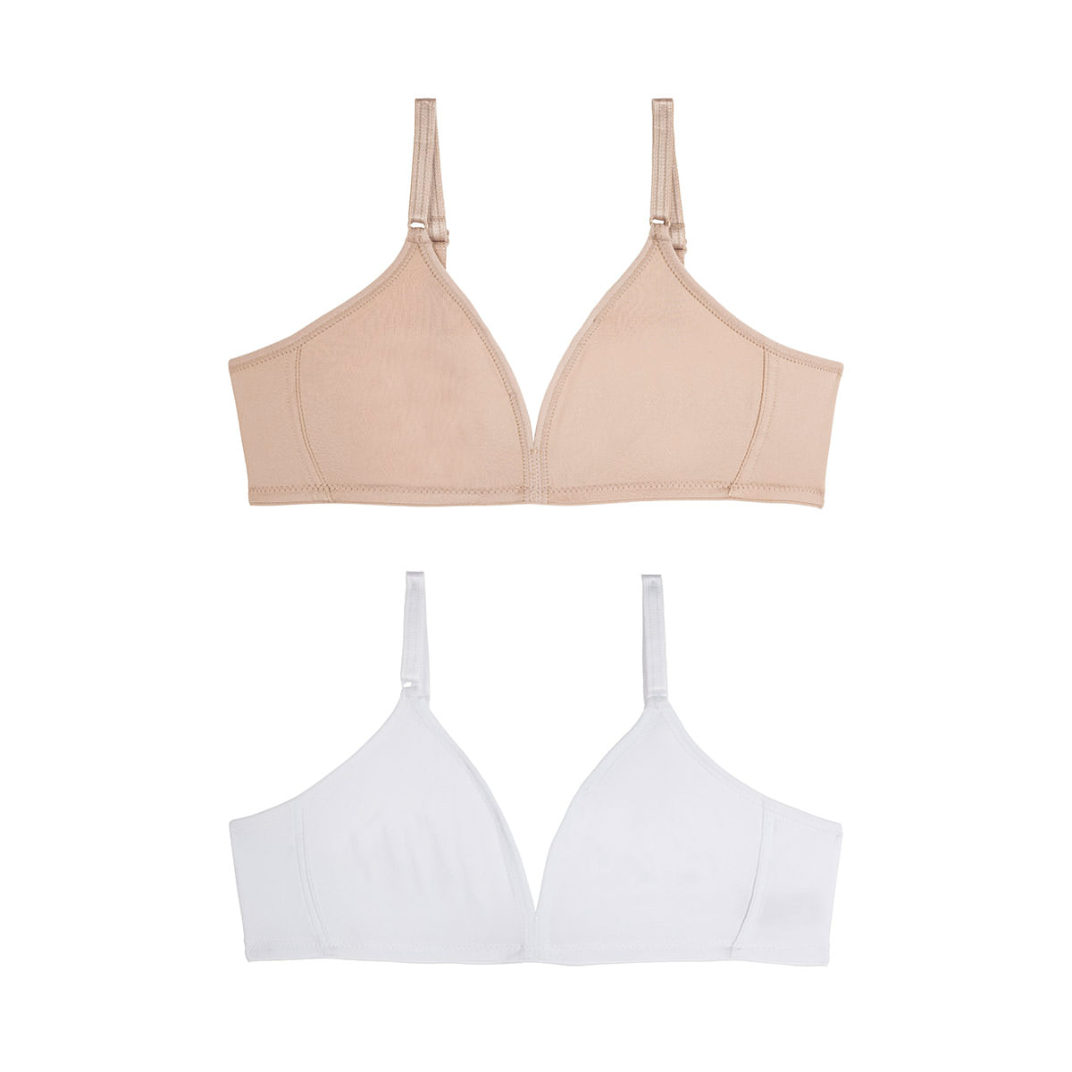 Encontraproduto.com.br - kit de Sutiãs Duo sem Bojo Mousse e Branco 46 DelRio