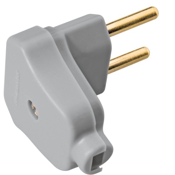 Encontraproduto.com.br - Plugue Angular 2P 10 A 250 V Tramontina Cinza