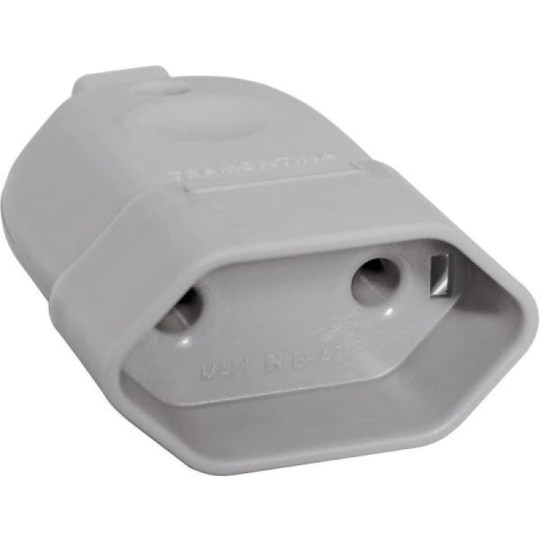 Encontraproduto.com.br - Plugue Fêmea 2P 10A/250V Cinza 57401/152 Tram