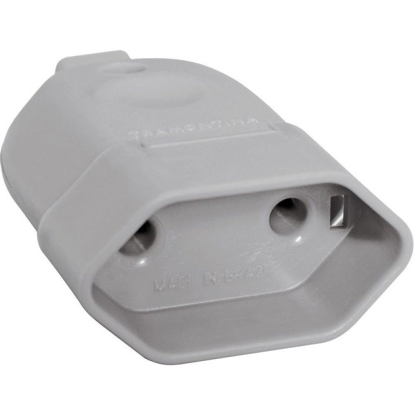 Encontraproduto.com.br - Plugue Fêmea 2P 10A/250V Cinza 57401/152 Tram