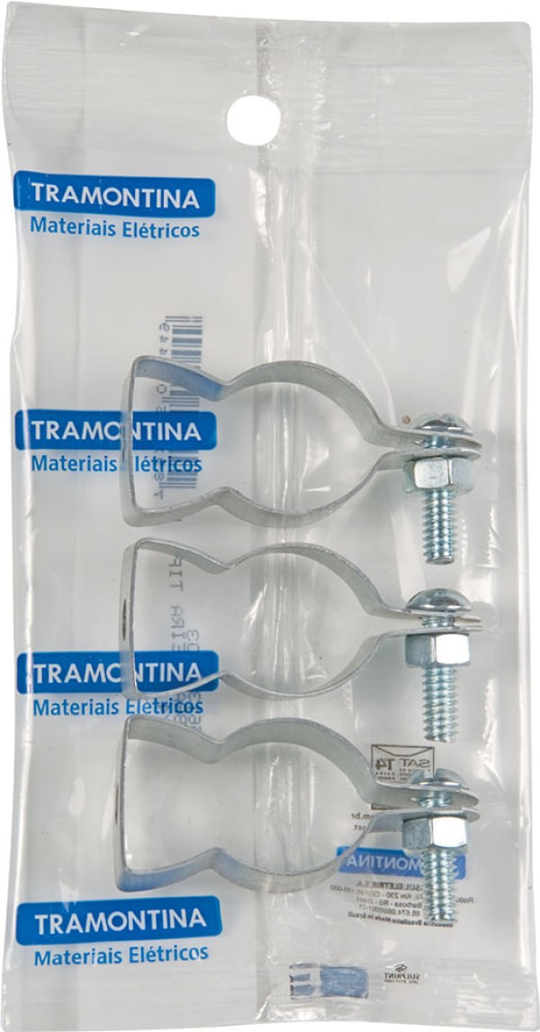Encontraproduto.com.br - Abraçadeira tipo D 1/2 Tramontina com 3 Unidades