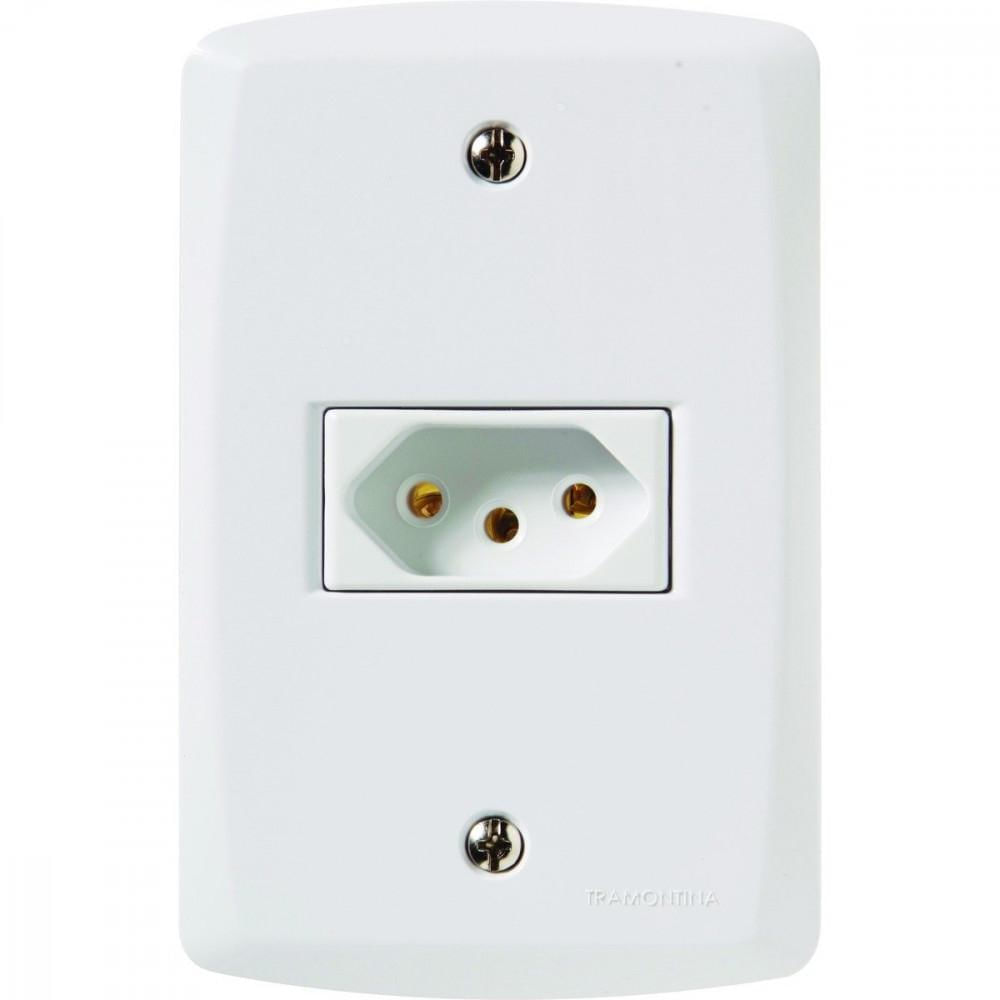 Encontraproduto.com.br - Conjunto Tomada Lux2 1 Módulo 2P+T 10A Branco Tramontina
