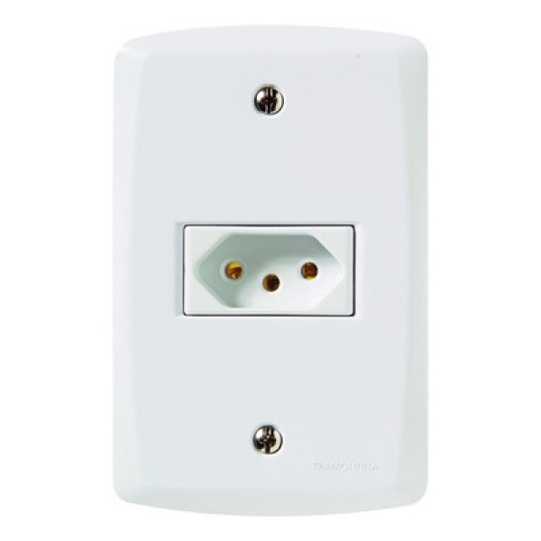 Encontraproduto.com.br - Conjunto Tomada Lux2 1 Módulo 2P+T 10A Branco Tramontina