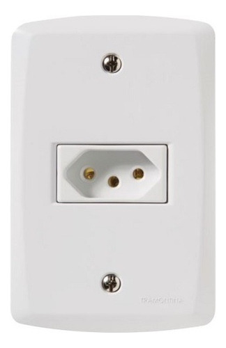Encontraproduto.com.br - Conjunto Tomada Lux2 1 Módulo 2P+T 10A Branco Tramontina