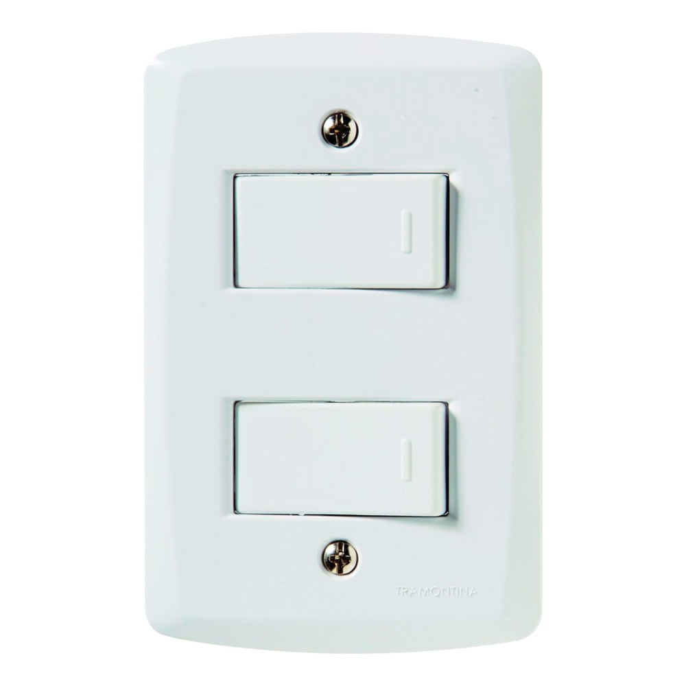 Encontraproduto.com.br - Conjunto 4x2 com 2 Interruptores Simples 10 A 250 V Tramontina Lux2 Branco