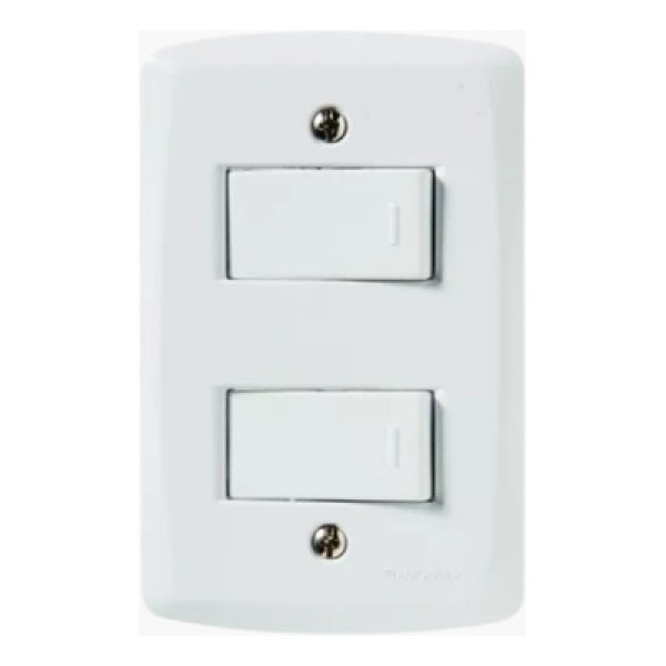 Conjunto 4x2 com 2 Interruptores Paralelos 10 A 250 V Tramontina Lux2 Branco