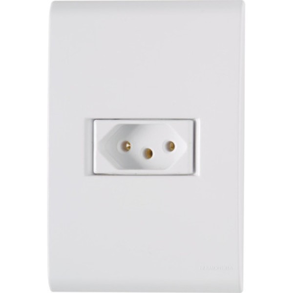 Interruptor Tramontina Liz 4x2  2 Int Simples 10A 250V e 1 Tomada 2P+T 10A 250V  57170073