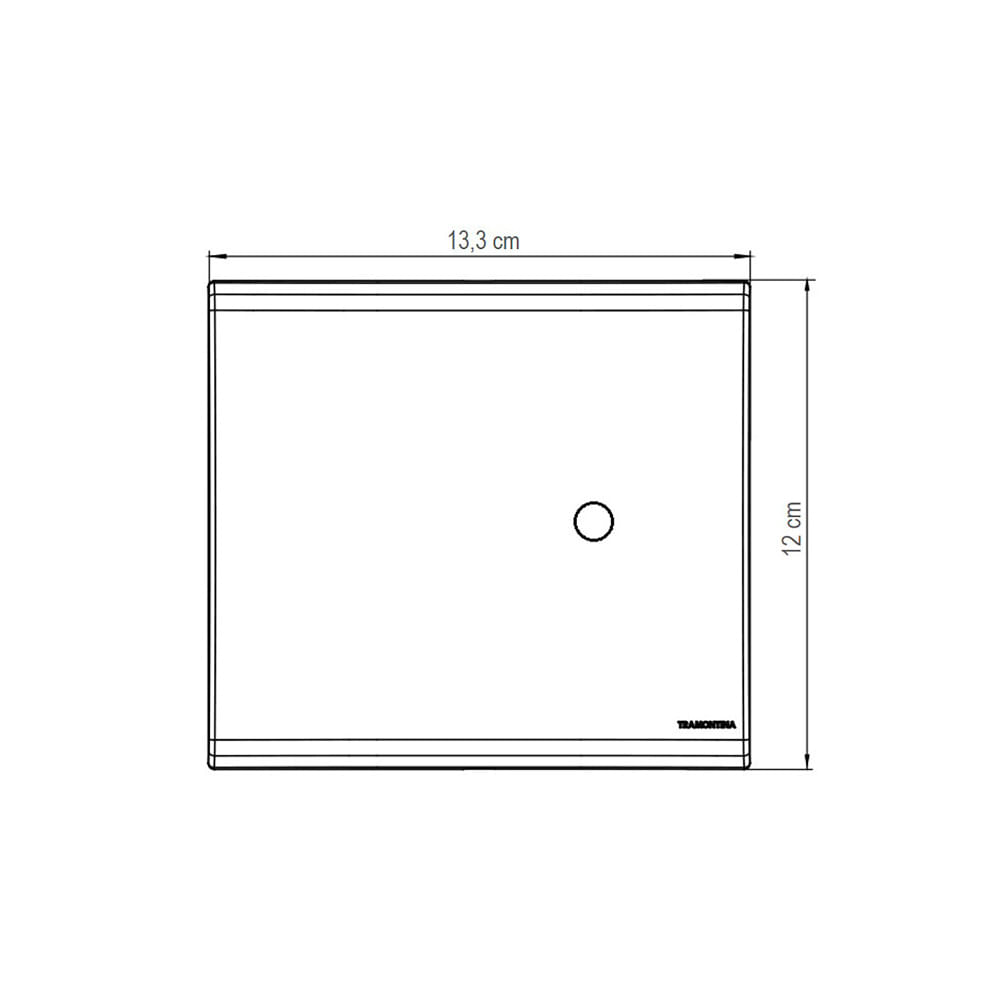 Encontraproduto.com.br - Placa com 1 Furo 9,5mm Tramontina Liz 4x4 Branca - 57106/022