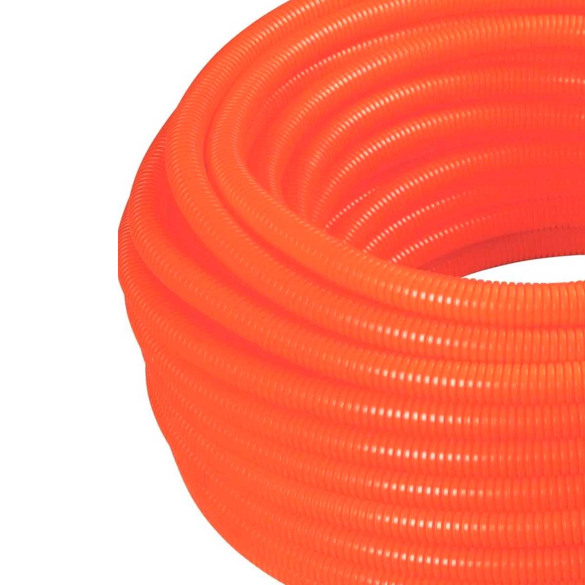 Encontraproduto.com.br - Eletroduto Corrugado 32mm Ref 25mts Laranja Tramontina
