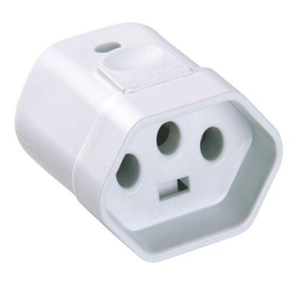 Plugue Fêmea Tramontina 1 Módulo 2P+T 20A 250V~ Branco