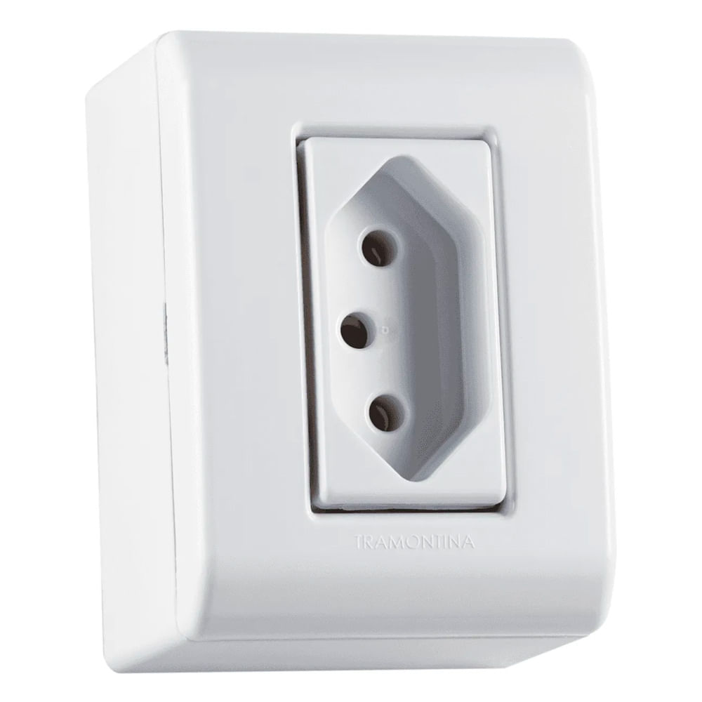 Encontraproduto.com.br - Conjunto Tomada LizFlex 1 Módulo 2P+T 10A Branco Tramontina