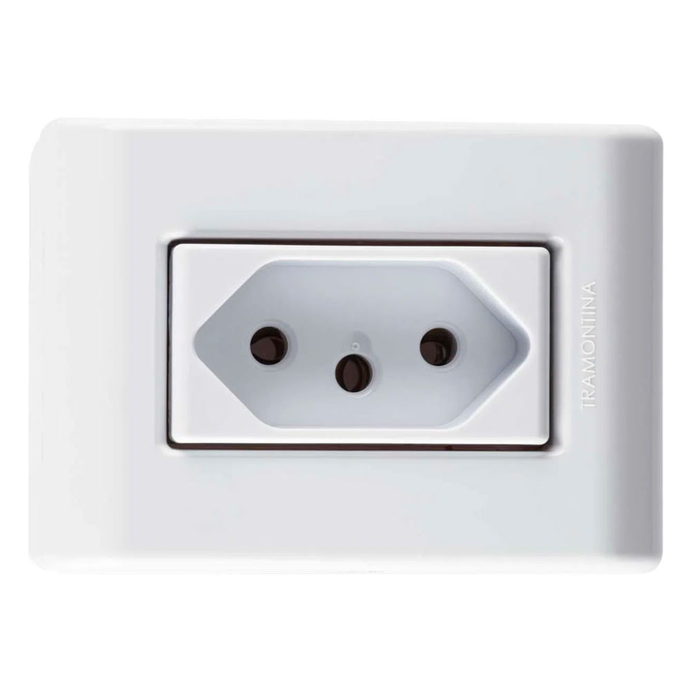 Encontraproduto.com.br - Conjunto Tomada LizFlex 1 Módulo 2P+T 10A Branco Tramontina