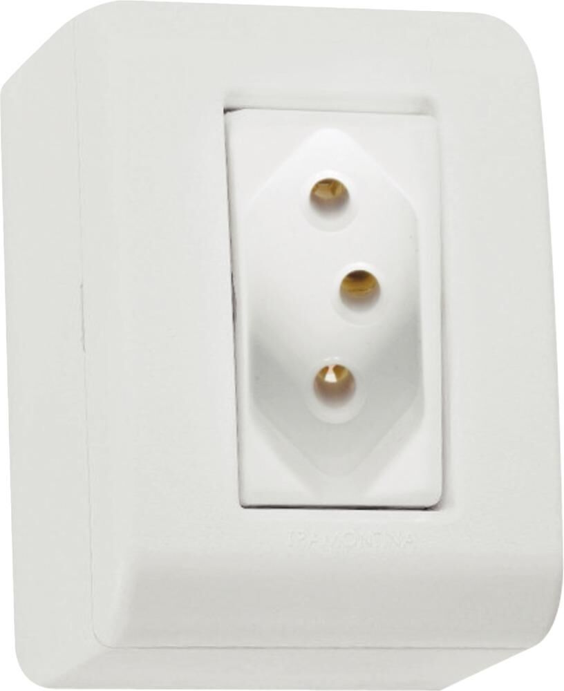 Encontraproduto.com.br - Conjunto Tomada LizFlex 1 Módulo 2P+T 10A Branco Tramontina