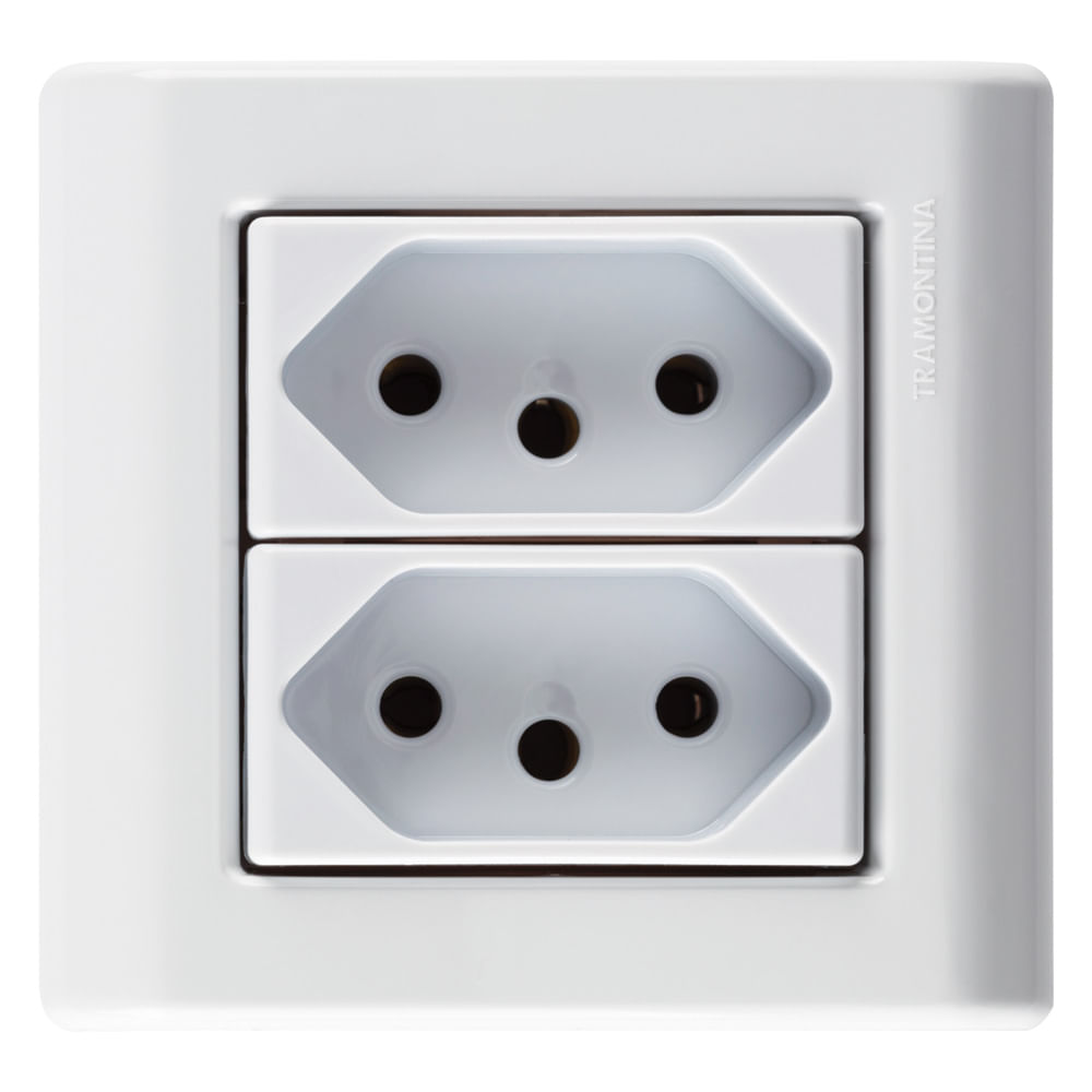 Encontraproduto.com.br - Caixa Com Tampa 2 Tomada 2P+T 20A/250V