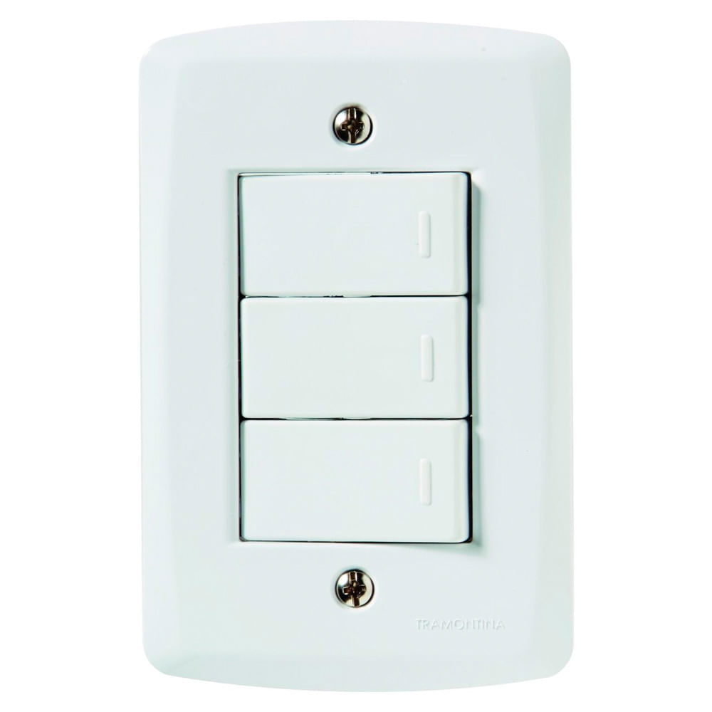 Encontraproduto.com.br - Conjunto 4x2 com 3 Interruptores Paralelos Lux2 Branco 10A 250V - 57145078 - Tramontina