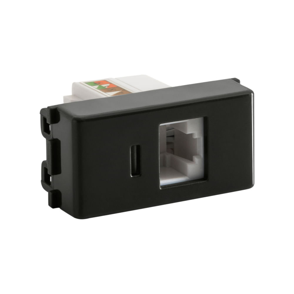 Encontraproduto.com.br - Módulo para Tomada para Transmissão de Dados RJ45 cat. 6 Tramontina Grafite