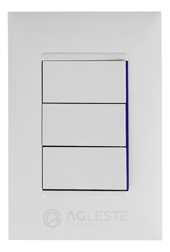 Encontraproduto.com.br - Interruptor Triplo Simples 4x2 - Pial Plus + Branco