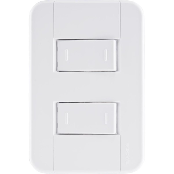 Encontraproduto.com.br - Conjunto Interruptor Tablet 2 Módulos Paralelos 10A Branco Tramontina