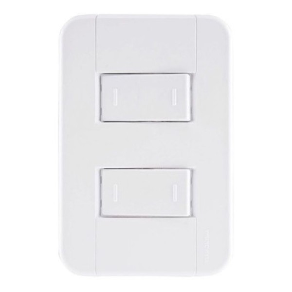 Encontraproduto.com.br - Conjunto Interruptor Tablet 2 Módulos Paralelos 10A Branco Tramontina