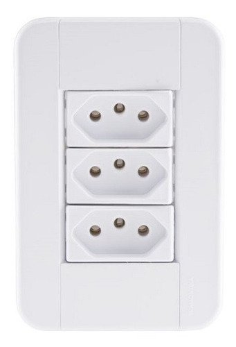 Encontraproduto.com.br - Conjunto Tomada Tablet 3 Módulos 2P+T 10A Branco Tramontina