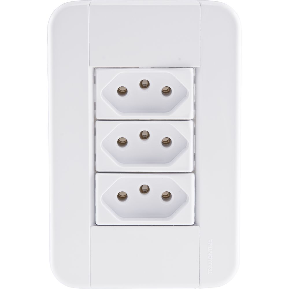 Encontraproduto.com.br - Conjunto com Três Tomadas 2 P + T 20 A 250 V Tramontina – Tablet Branco