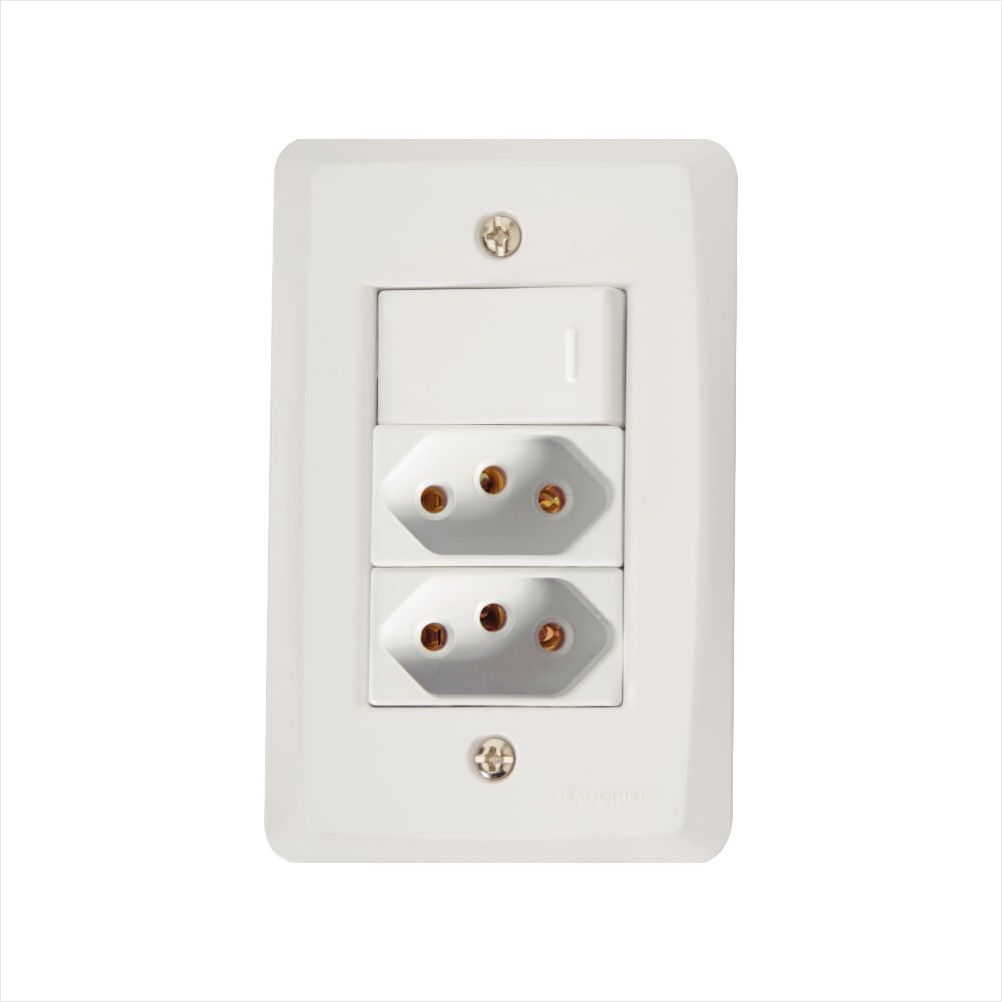 Encontraproduto.com.br - Interruptor 4X2 1Tec+2Tom 20A 57145/086