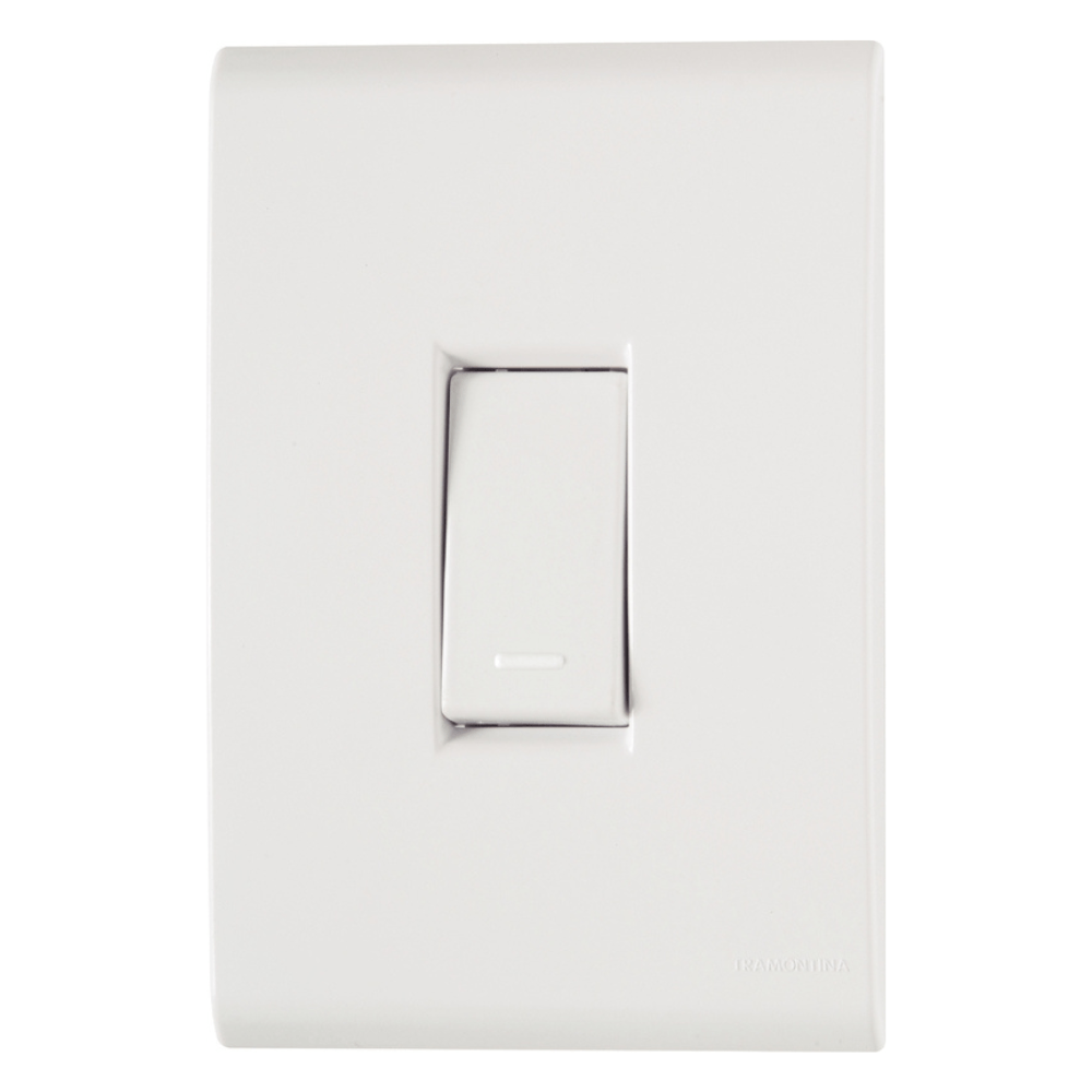 Encontraproduto.com.br - Conjunto Interruptor Simples 10A/250V 4x2 Branco Liz