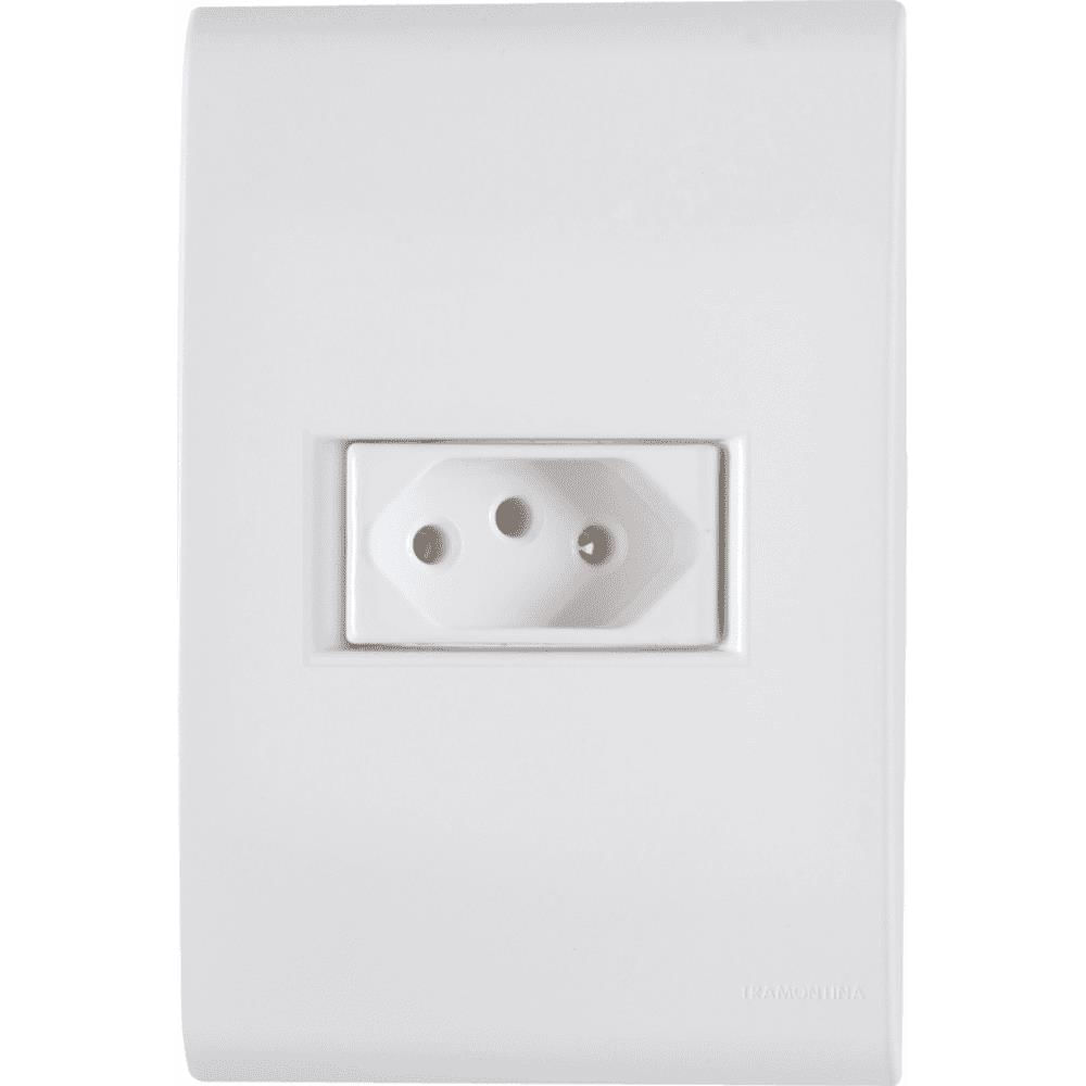 Encontraproduto.com.br - Tomada Tramontina Simples 20A 250V 2 Polos e 1 Tomada Liz 57170/013/213