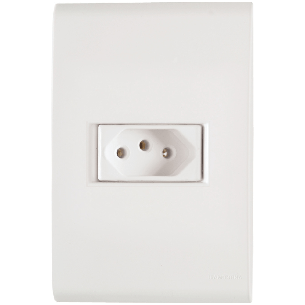 Encontraproduto.com.br - Tomada Tramontina Simples 20A 250V 2 Polos e 1 Tomada Liz 57170/013/213