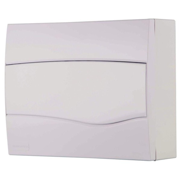 Encontraproduto.com.br - Quadro de Distribuição de Sobrepor 12 DIN ou 8 NEMA Tramontina com Porta Branca