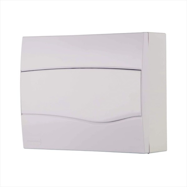 Encontraproduto.com.br - Quadro de Distribuição de Sobrepor 12 DIN ou 8 NEMA Tramontina com Porta Branca
