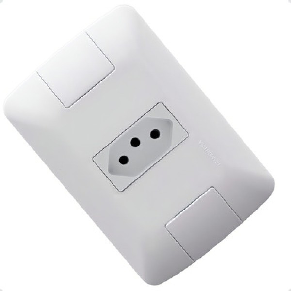 Encontraproduto.com.br - Tomada 2P+T 10A Branco Aria Tramontina