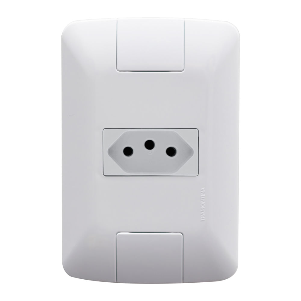 Encontraproduto.com.br - Tomada Tramontina Aria 2 Polos e 1 Tomada 20A 250V Branco