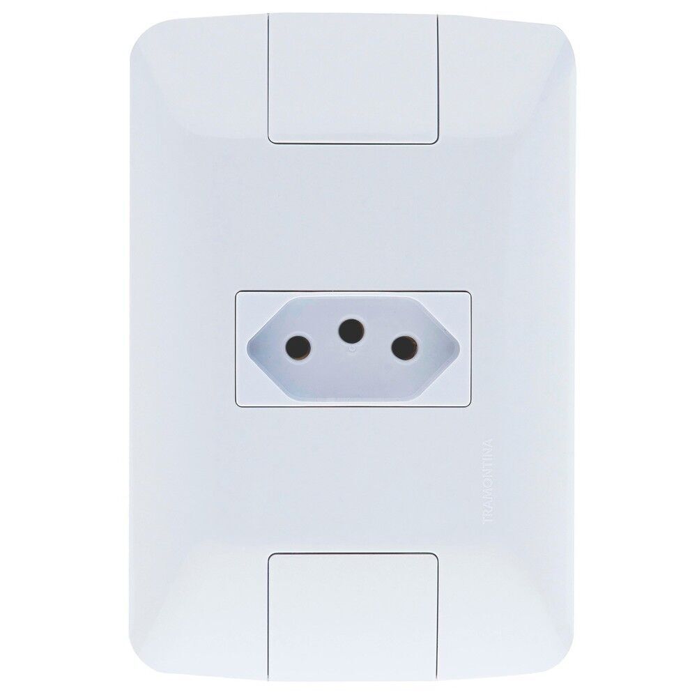 Encontraproduto.com.br - Tomada Tramontina Aria 2 Polos e 1 Tomada 20A 250V Branco