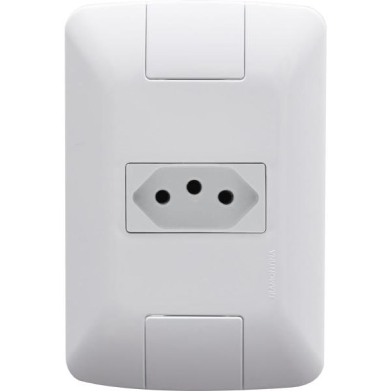 Encontraproduto.com.br - Tomada Tramontina Aria 2 Polos e 1 Tomada 20A 250V Branco