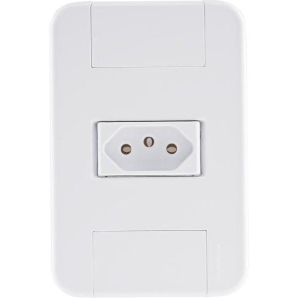 Conjunto 4x2 Com 1 Tomada 2p T 10 A 250 V Tramontina Tablet Branco 120 Unidades
