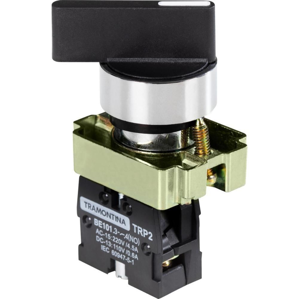 Botão Seletor Tramontina Trp2-Bj21 1NA 2 Posições com Base de Metal