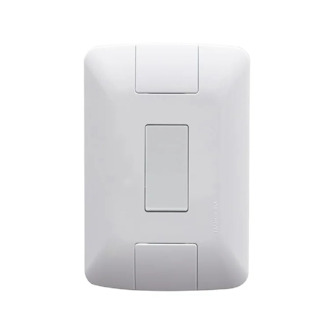 Encontraproduto.com.br - Conjunto 4x2 com 1 Interruptor Paralelo Tramontina Aria  6 A 250 V Branco