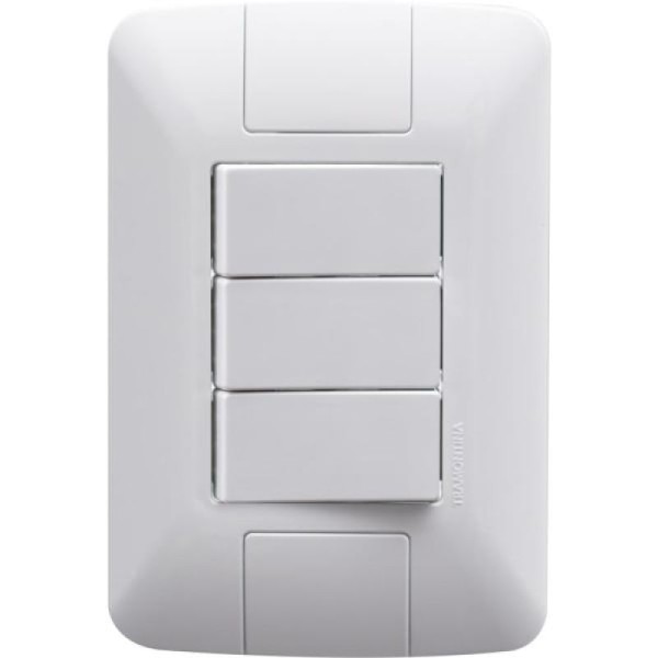 Encontraproduto.com.br - Conjunto 4x2 com 3 Interruptores Paralelos Aria Branco 6A 250V - 57241078 - Tramontina