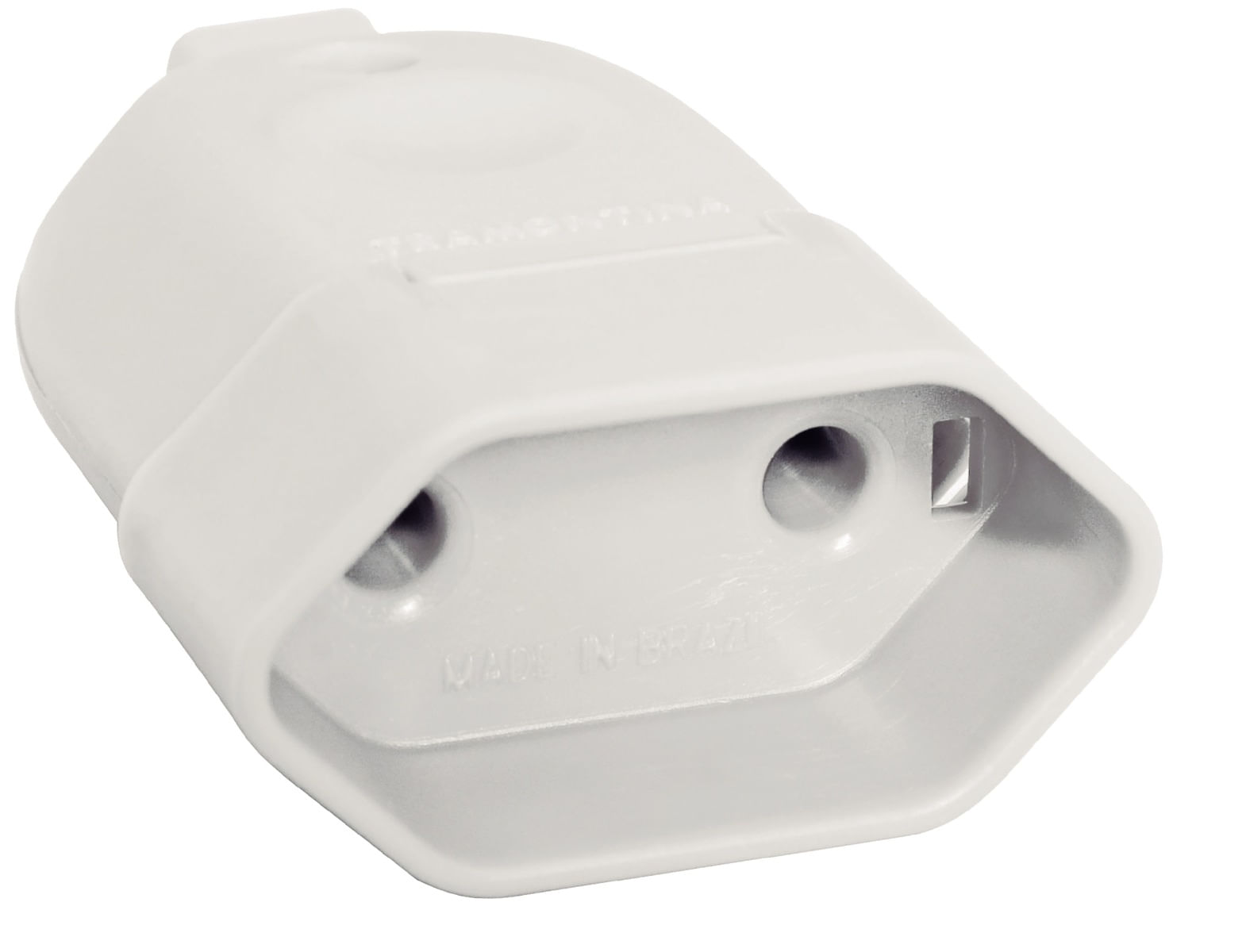 Plugue Fêmea Tramontina 2 Pinos 10A 250V Branco - 57402/252