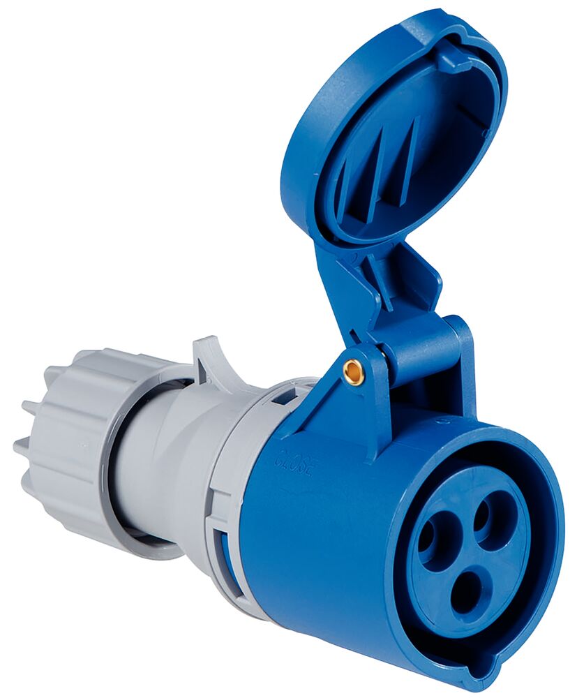 Tomada Acoplameneto Industrial 16a 2p+t 220-250v 6h Azul Tramontina