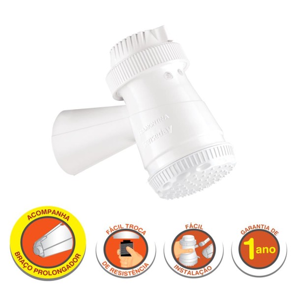 Encontraproduto.com.br - Ducha Eletrica Tramontina 3 Temperaturas 4400 W 127 V Branca