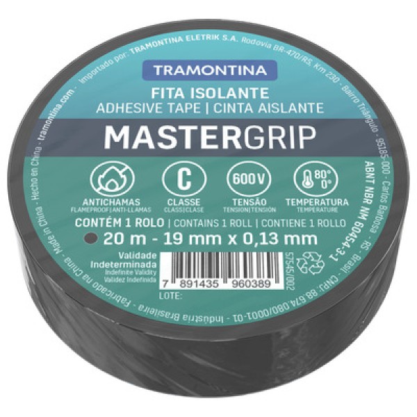 Encontraproduto.com.br - Fita Isolante Classe C 0,13 X 19 Mm Tramontina Preta 20 M