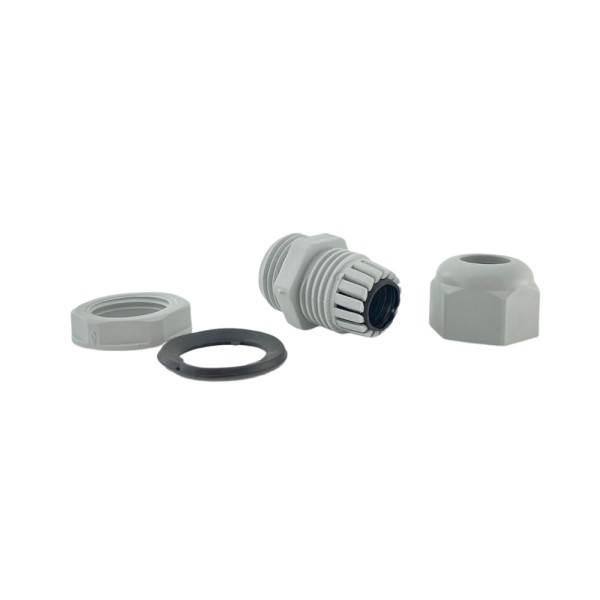 Encontraproduto.com.br - Conector prensa-cabo 1/2 polegada Tramontina em termoplástico cinza com bucha
