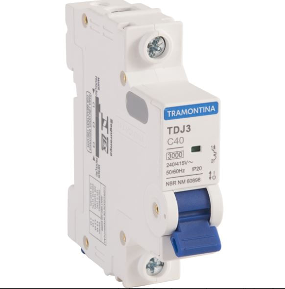 Encontraproduto.com.br - Disjuntor Tdj3 40 Amperes Unipolar Branco Tramontina