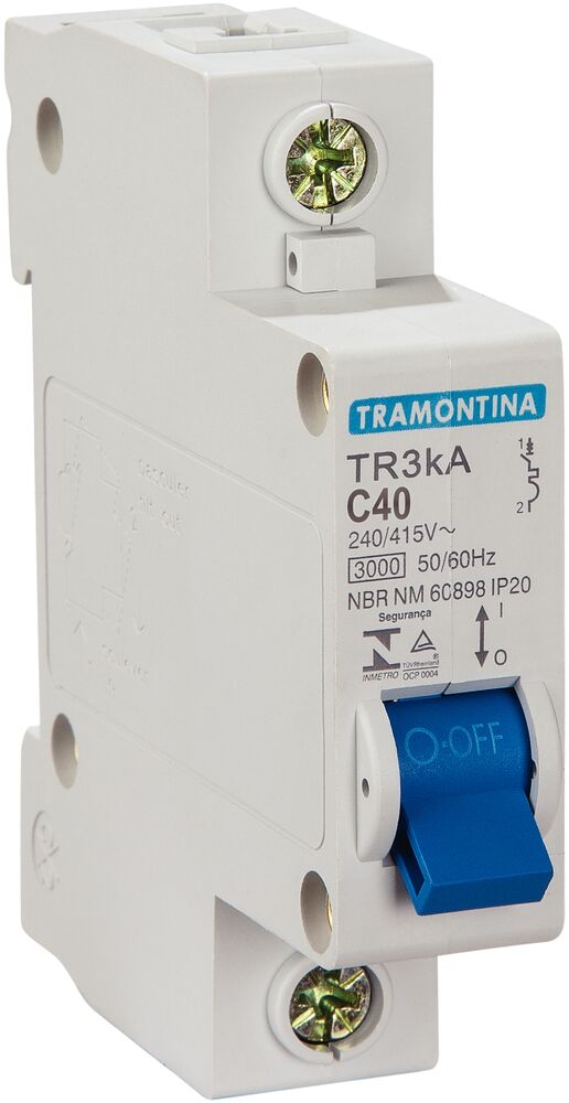 Encontraproduto.com.br - Disjuntor Tdj3 40 Amperes Unipolar Branco Tramontina