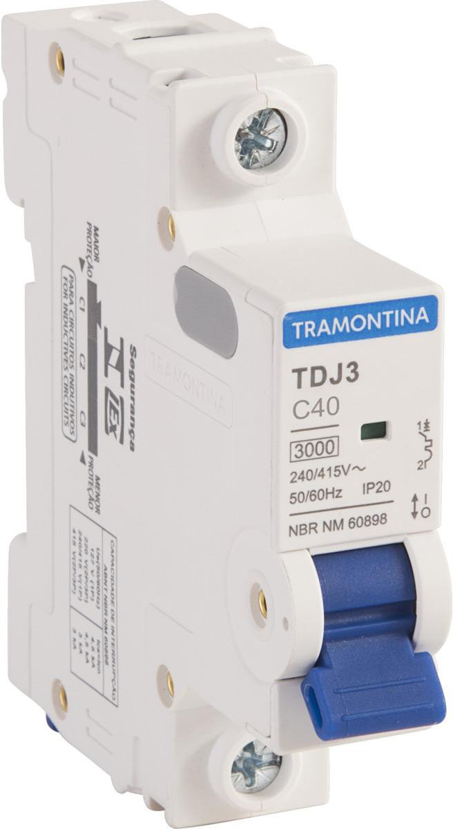 Encontraproduto.com.br - Disjuntor Tdj3 40 Amperes Unipolar Branco Tramontina