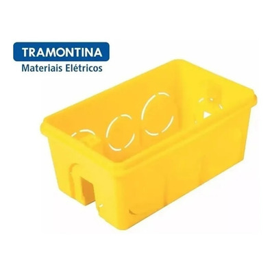 Caixa De Embutir Octogonal 4X4 Amarela Fundo Móvel Tramontina