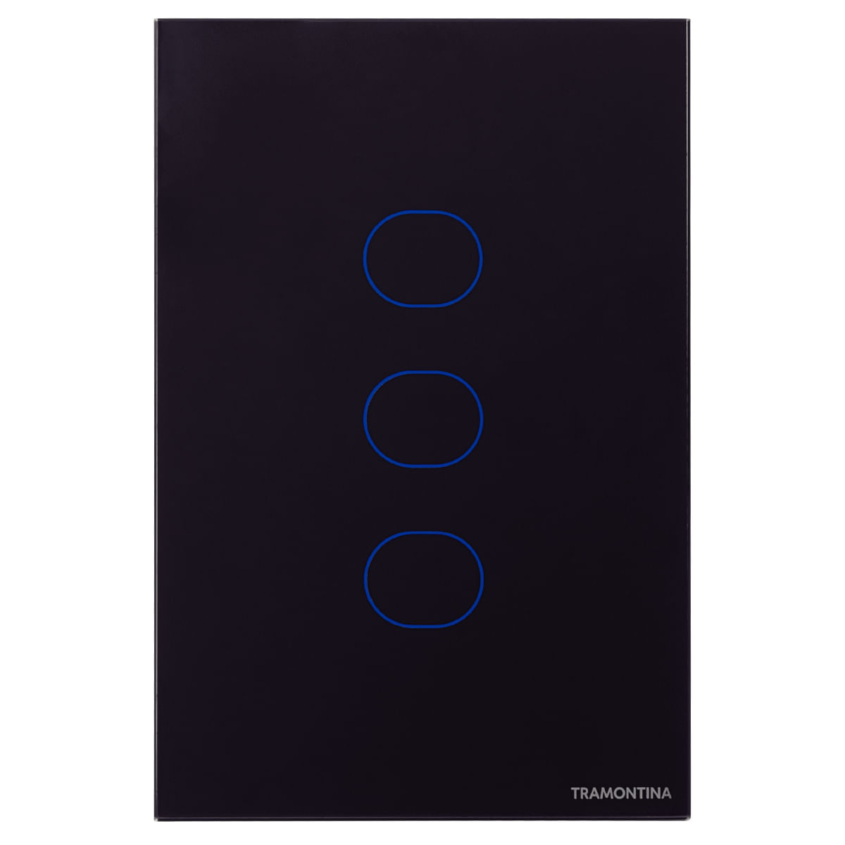 Encontraproduto.com.br - Interruptor Touch Wi-Fi Smart Tramontina Preto com 3 Canais