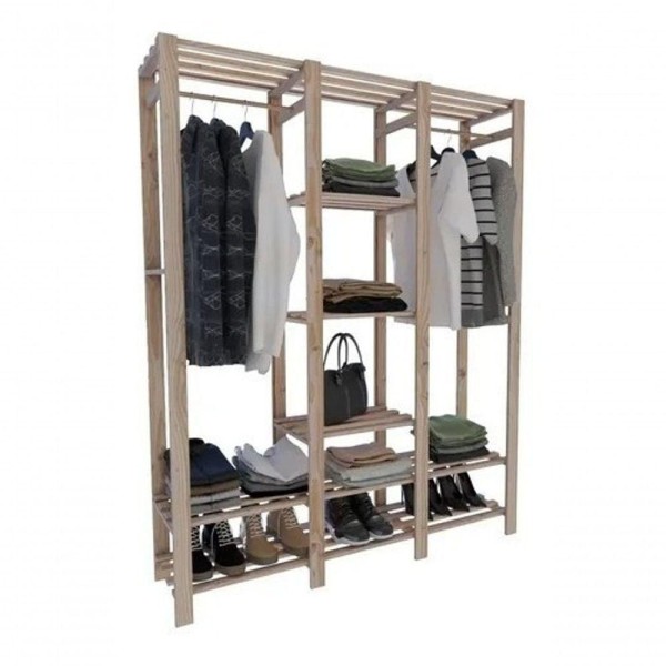 Encontraproduto.com.br - Porta Tênis Para Sala De Madeira Natural